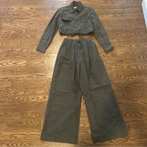 Scanlon Theodore army green outfit (size 6 top size 4 pants)